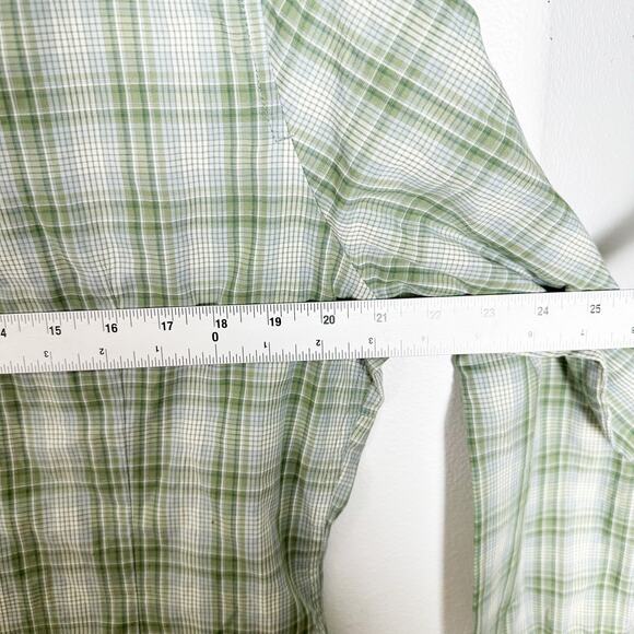 The North Face Green White Plaid Button Down Shirt sz XL - Picture 6 of 7